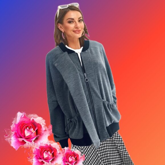 MORCEL MOSSIMO Oversized Stylish Dropped Shoulders Gray Jacket Size 2XL NEW - Picture 3 of 5